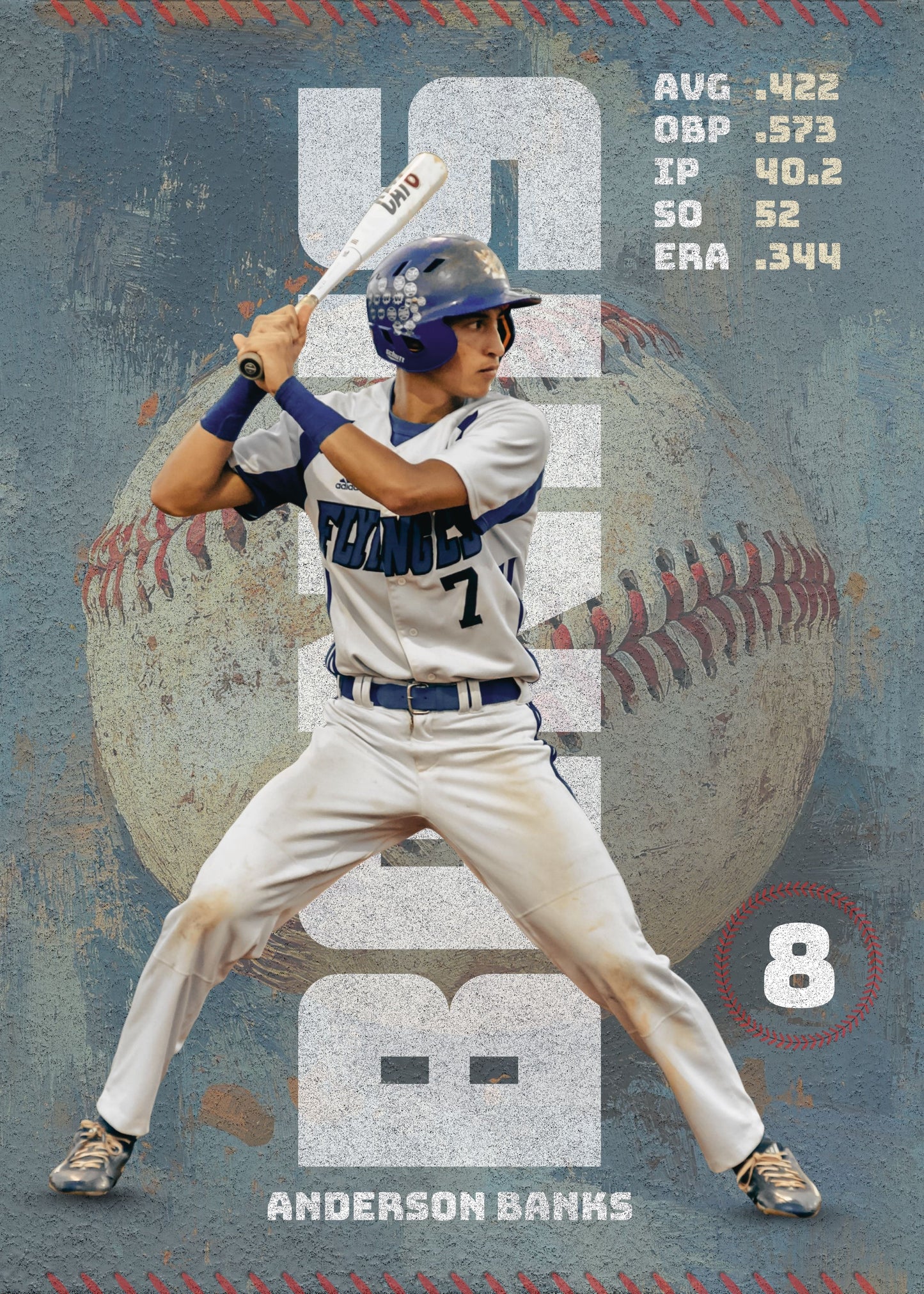 Baseball Card Canva Poster Template (Vintage Design)