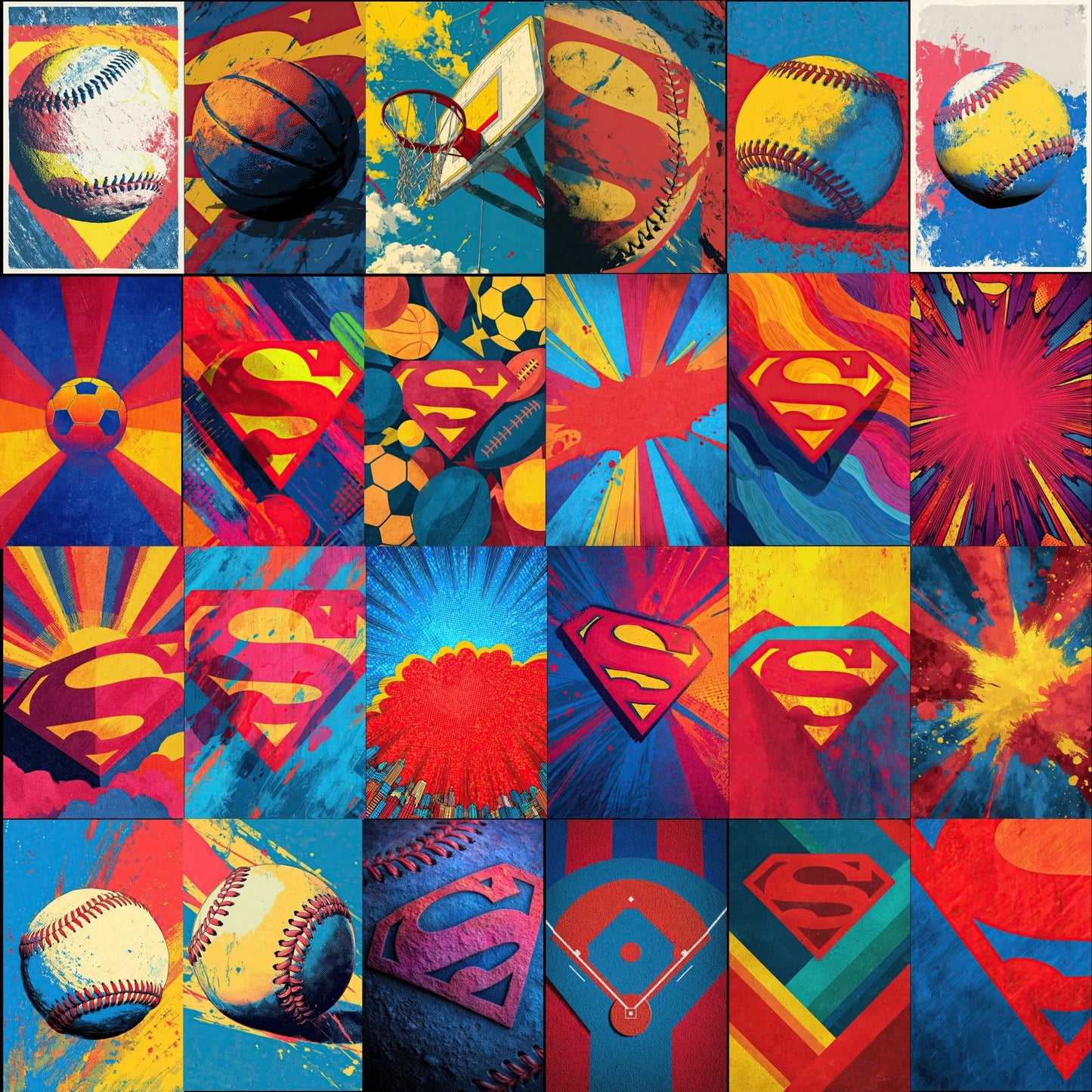 50 Comic Superhero Sports Background Bundle