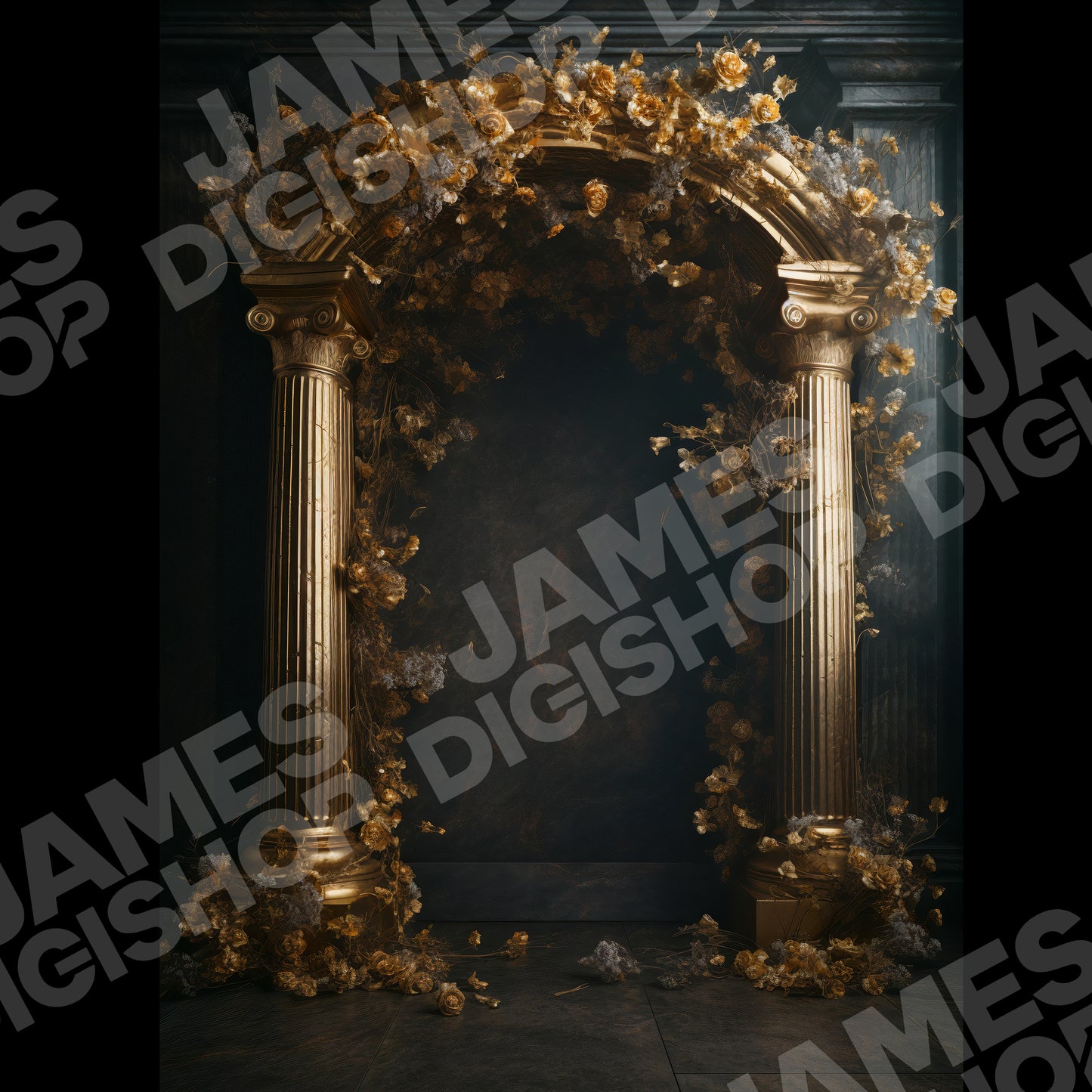 20 Floral Greek Column Background Bundle