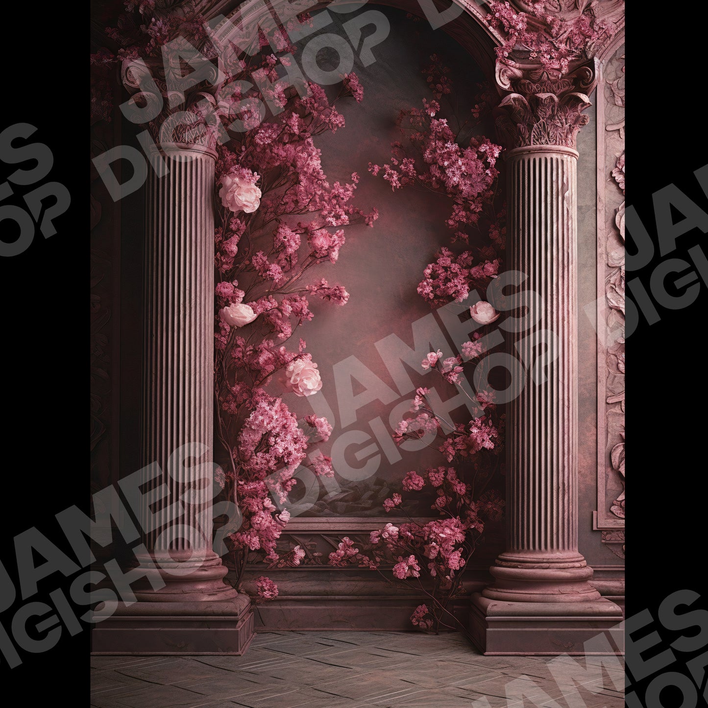 20 Floral Greek Column Background Bundle