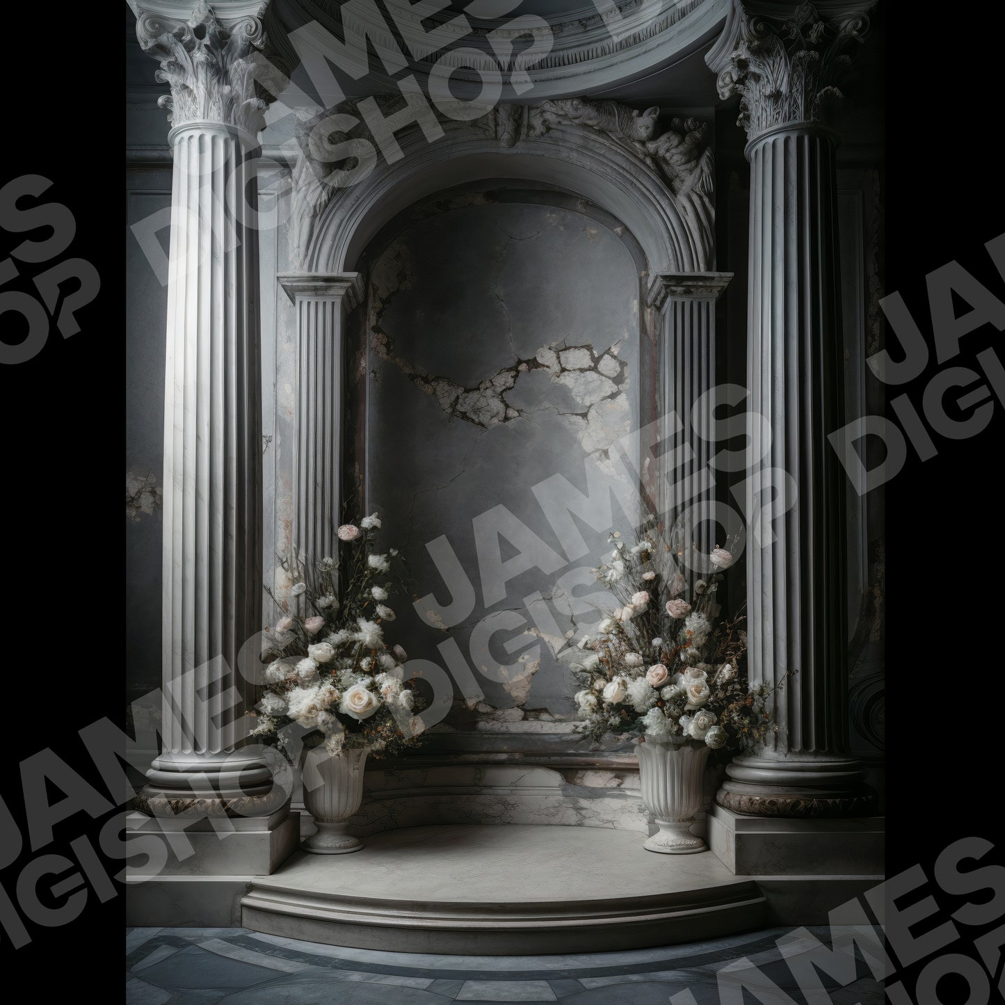 20 Floral Greek Column Background Bundle