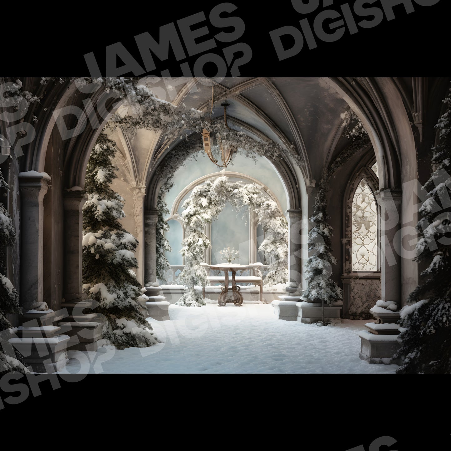 50 Christmas Castle Background Bundle