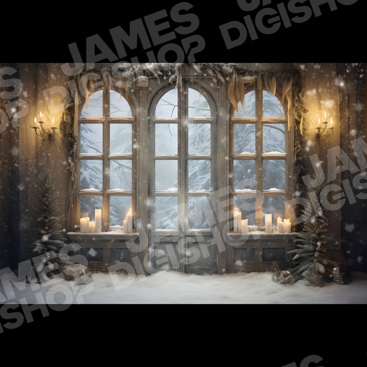 50 Christmas Castle Background Bundle