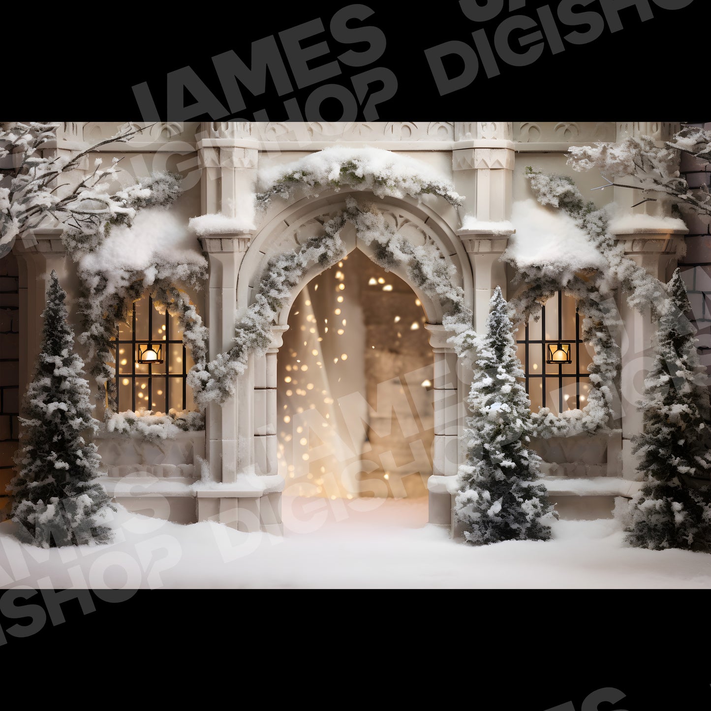 50 Christmas Castle Background Bundle