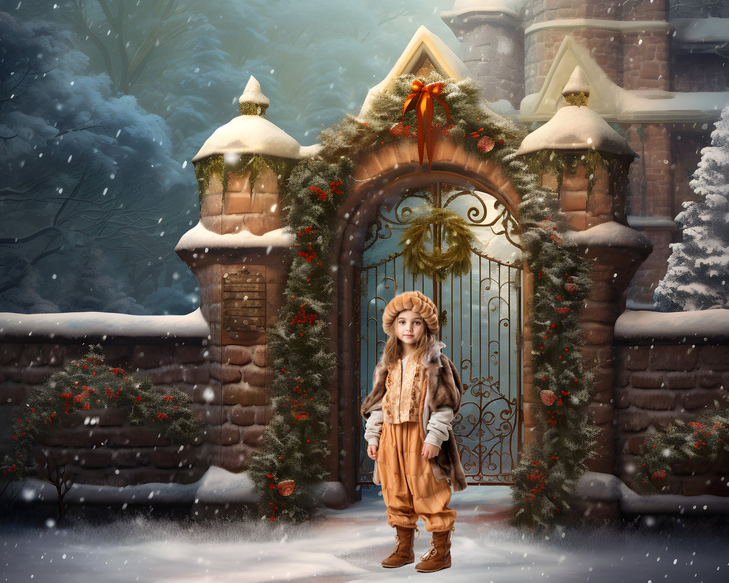 50 Christmas Castle Background Bundle