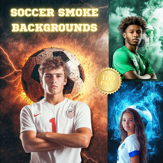 100 Soccer Smoke Sports Background Bundle