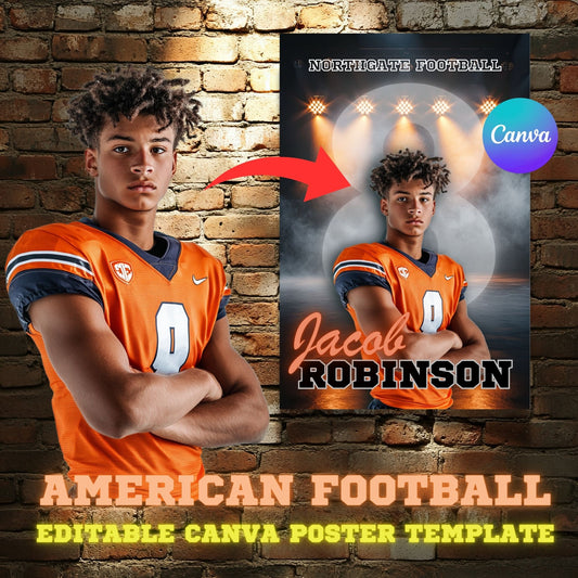 American Football Canva Poster Template