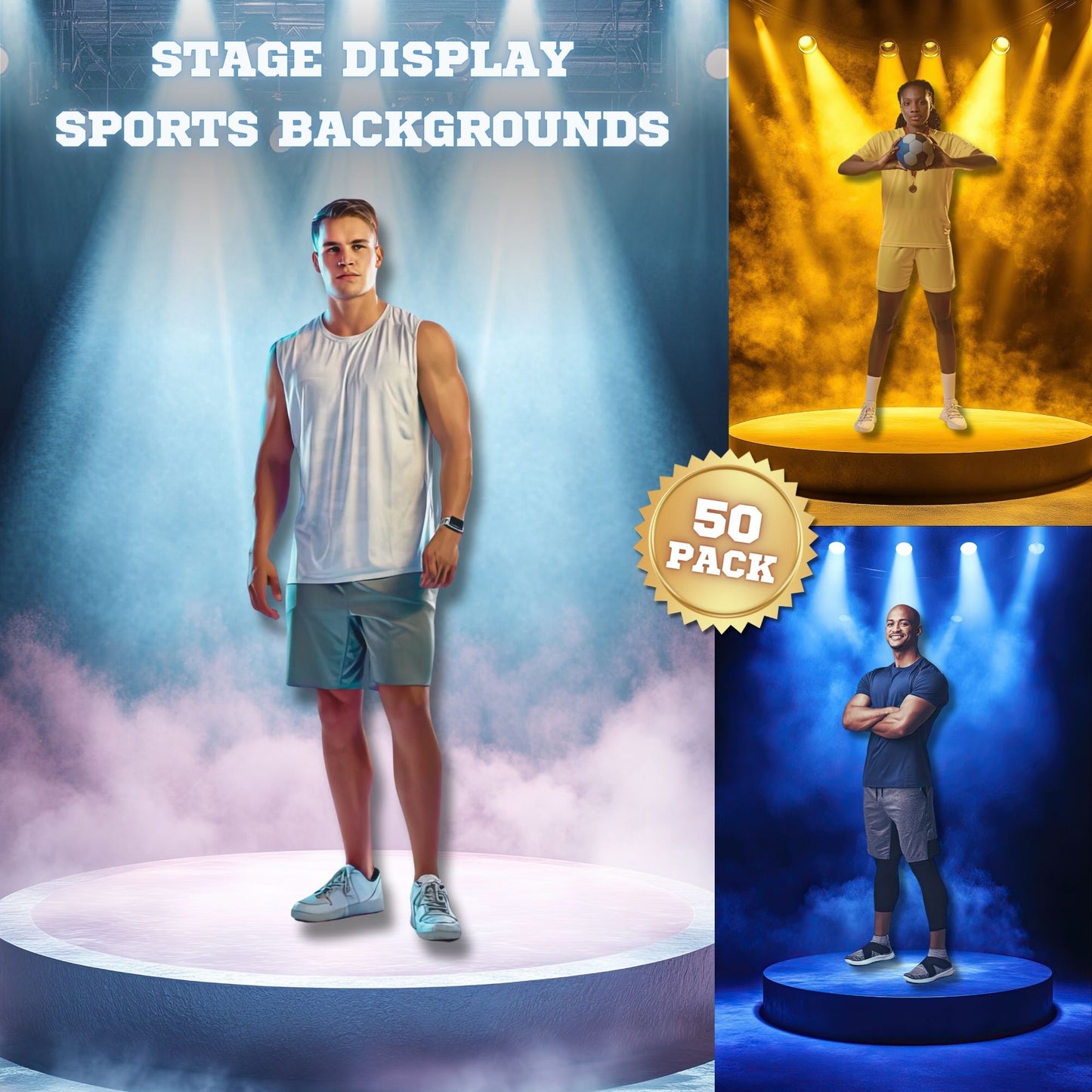 50 Stage Display Sports Background Bundle
