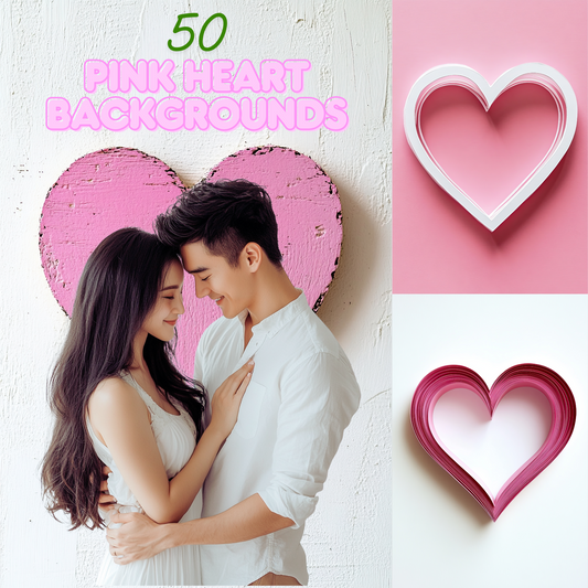 50 Pink Heart Background Bundle