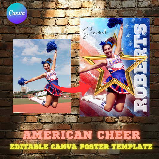 American Cheer Canva Poster Template