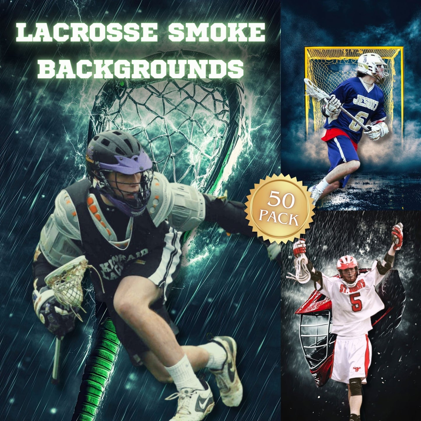 50 Lacrosse Smoke Sports Background Bundle