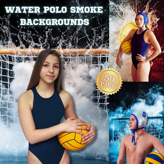 50 Waterpolo Smoke Sports Background Bundle