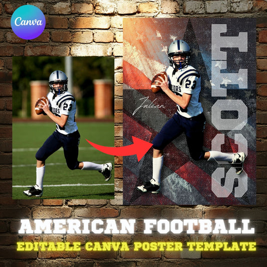 American Football Canva Poster Template