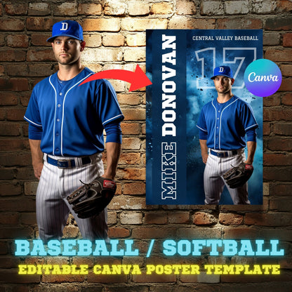 Baseball Canva Poster Template (Design 2)