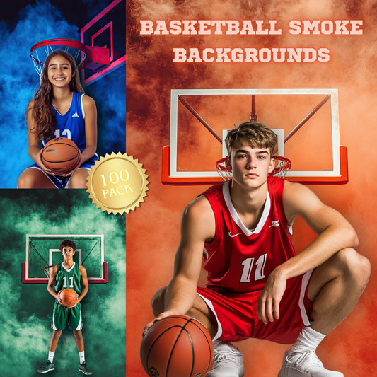 100 Basketball Smoke Sports Background Bundle