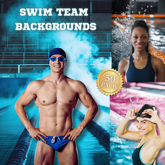 50 Swim Team Sports Background Bundle