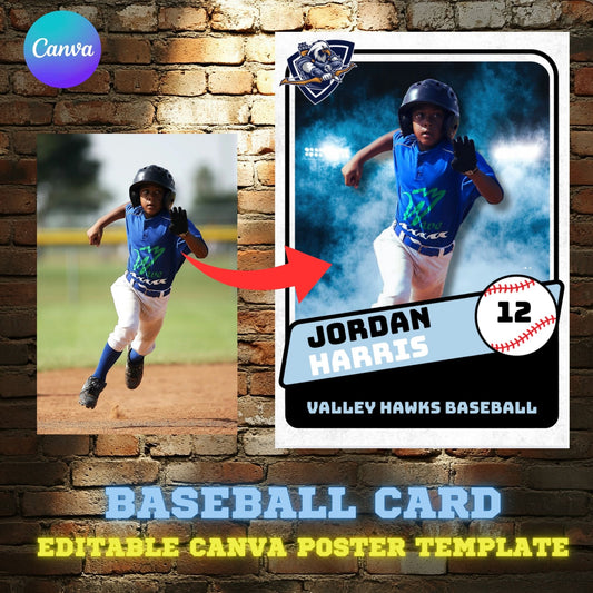 Baseball Card Canva Poster Template