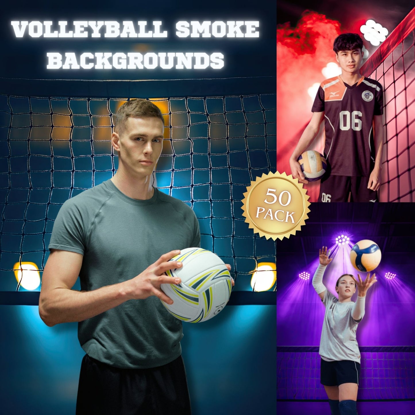 50 Volleyball Sports Background Bundle