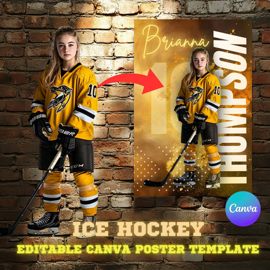 Ice Hockey Canva Poster Template