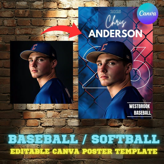 Baseball Canva Poster Template (Design 1)