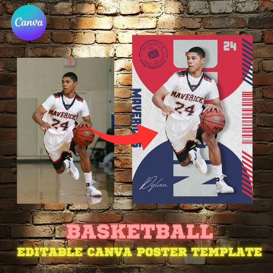 Basketball Card Canva Poster Template