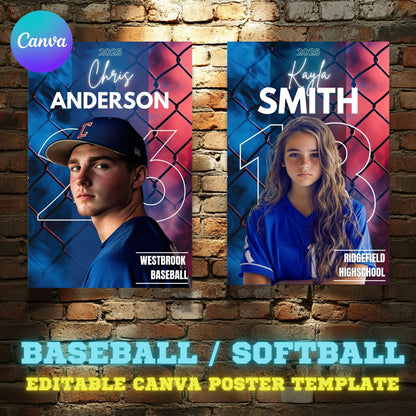 Baseball Canva Poster Template (Design 1)