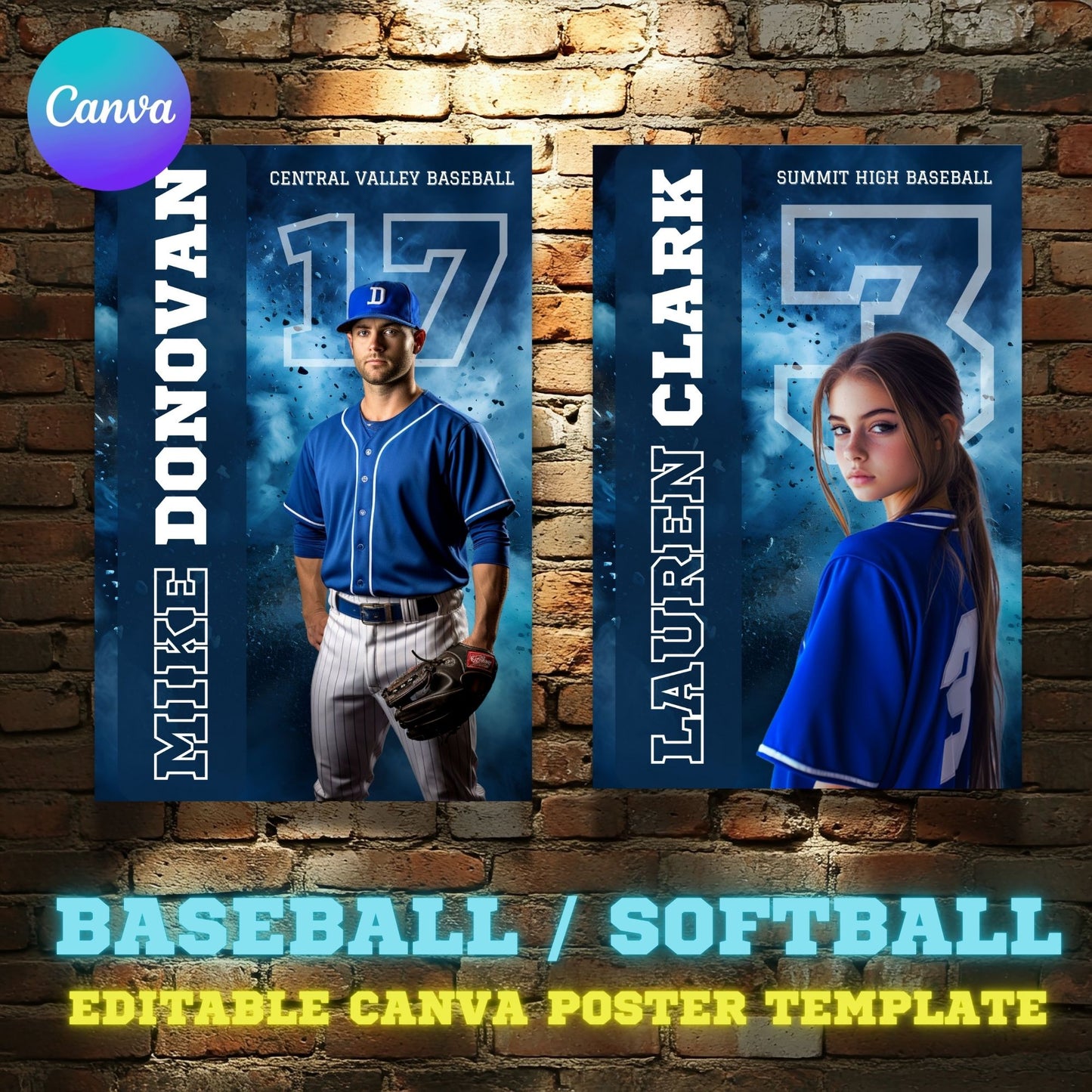 Baseball Canva Poster Template (Design 2)