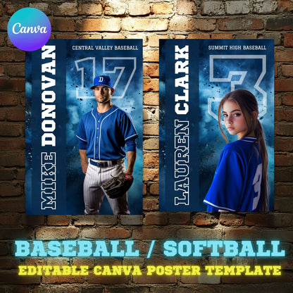 Baseball Canva Poster Template (Design 2)