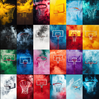 100 Basketball Smoke Sports Background Bundle