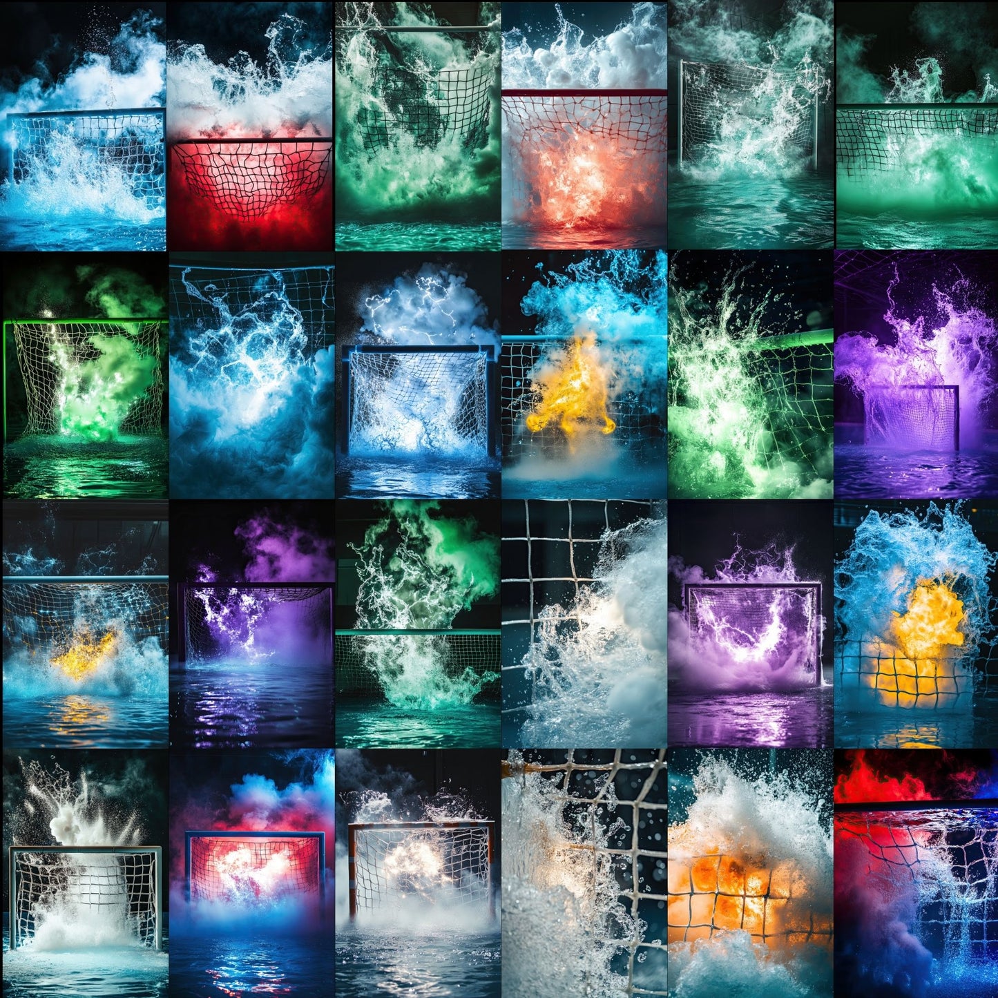 50 Waterpolo Smoke Sports Background Bundle