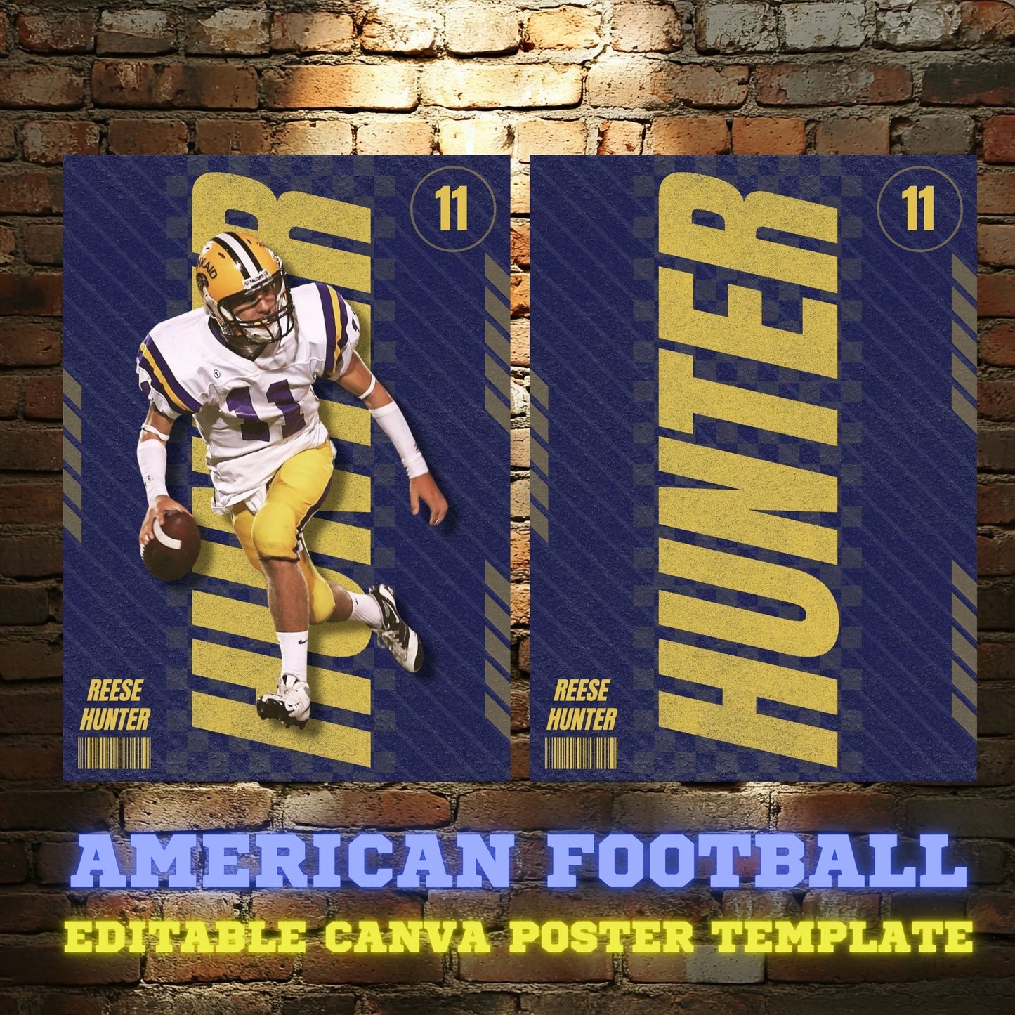American Football Canva Poster Template (Blue)