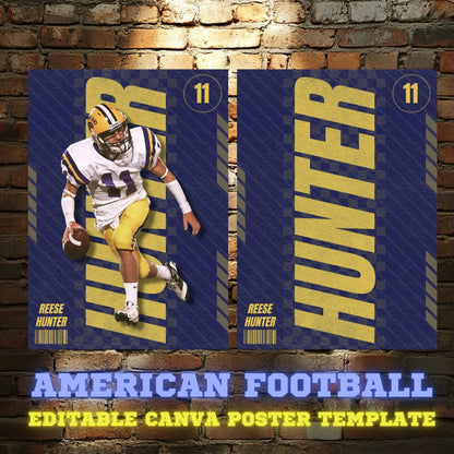 American Football Canva Poster Template (Blue)
