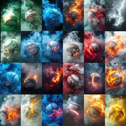 100 Baseball Smoke Sports Background Bundle