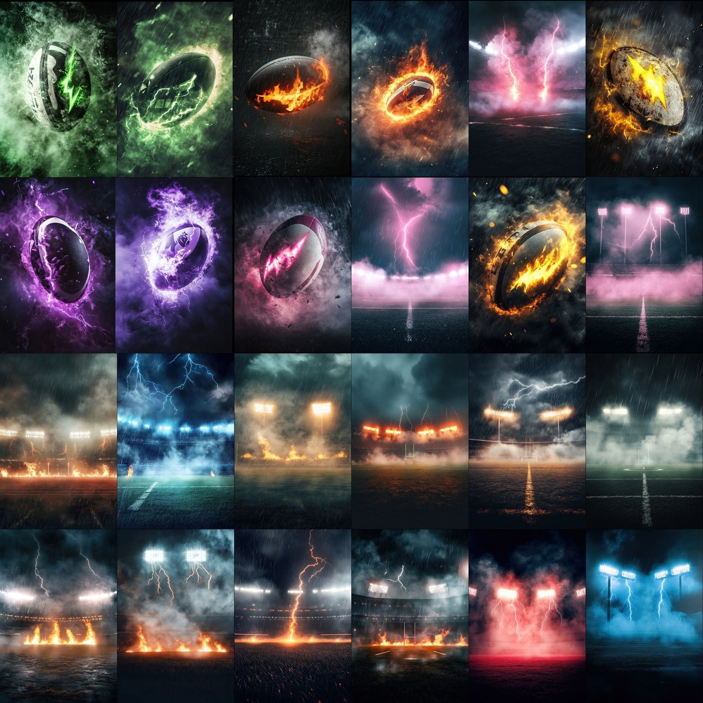 50 Rugby Smoke Sports Background Bundle