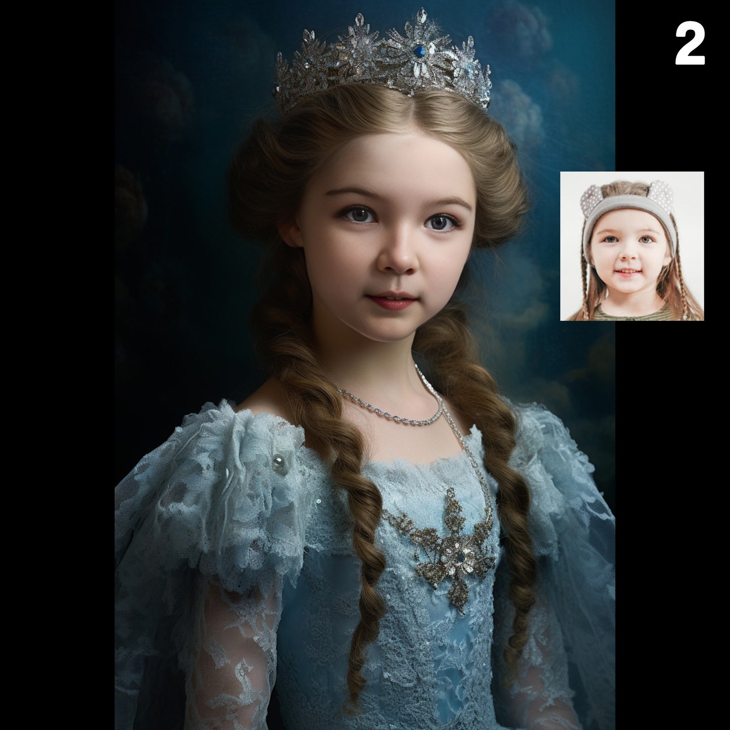 Ice Frozen Princess Custom Portrait