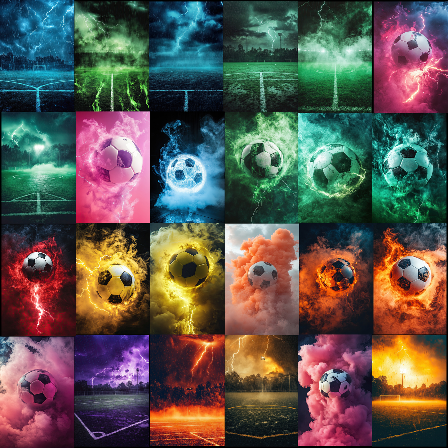 100 Soccer Smoke Sports Background Bundle