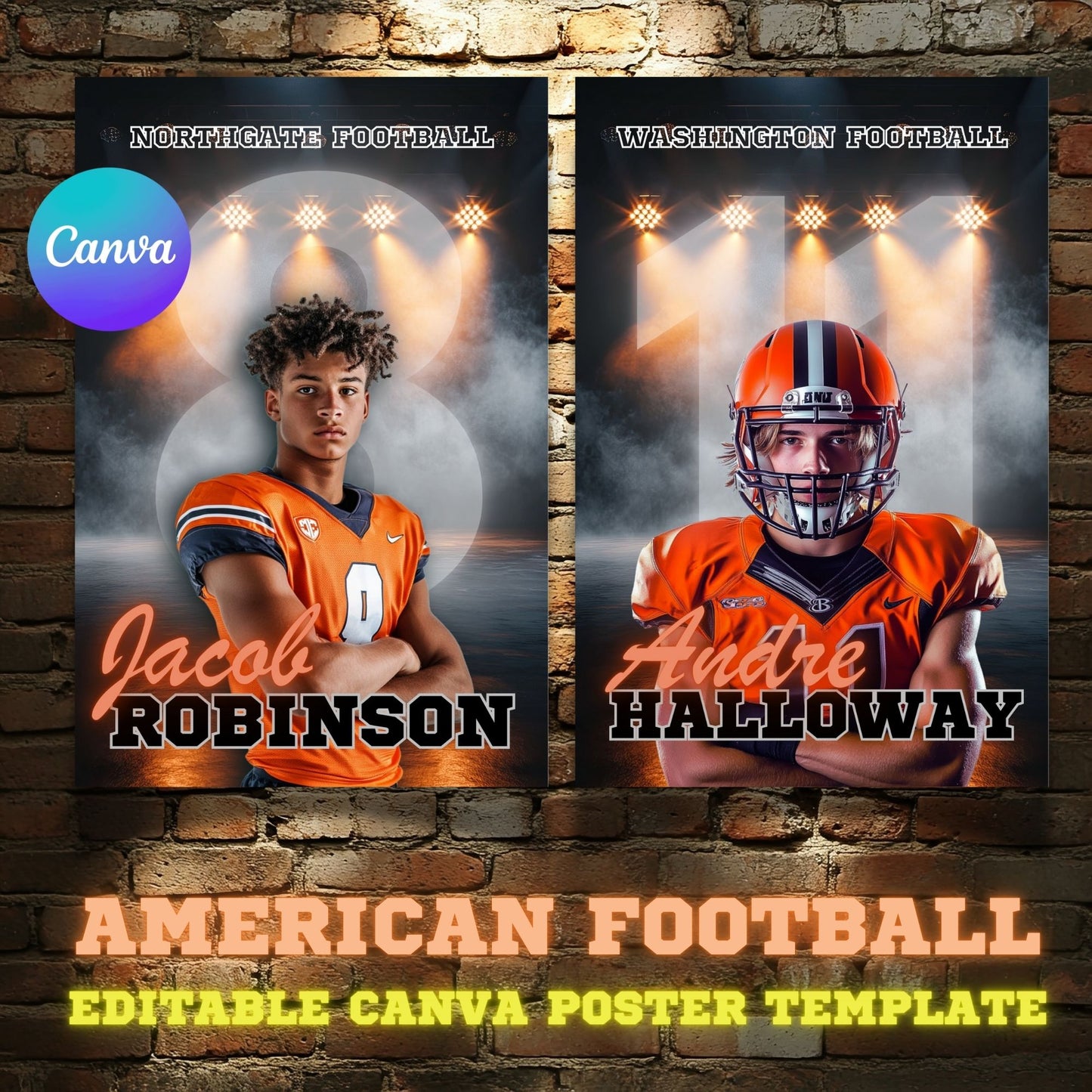 American Football Canva Poster Template