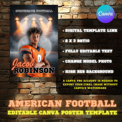 American Football Canva Poster Template