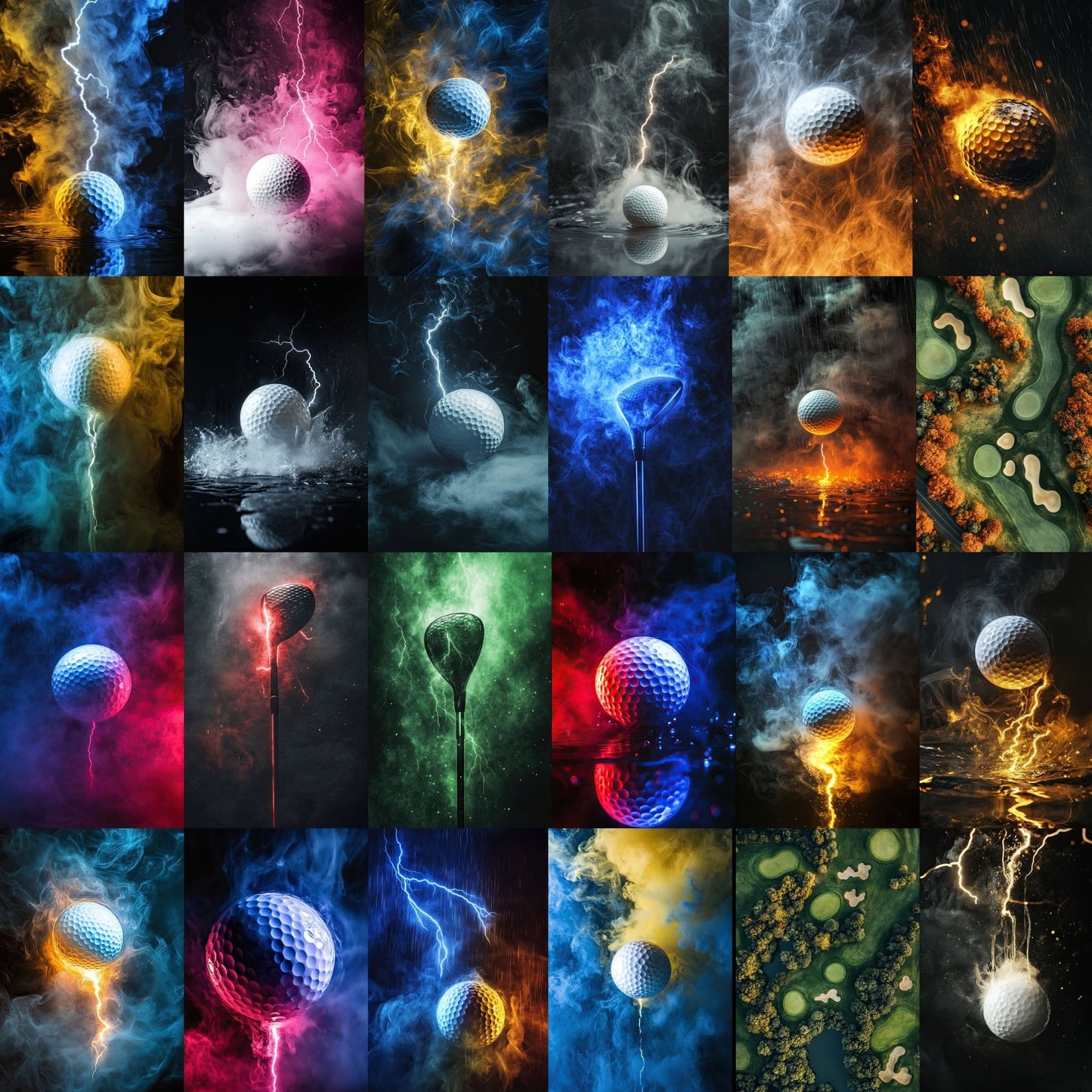 50 Golf Smoke Sports Background Bundle