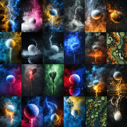 50 Golf Smoke Sports Background Bundle