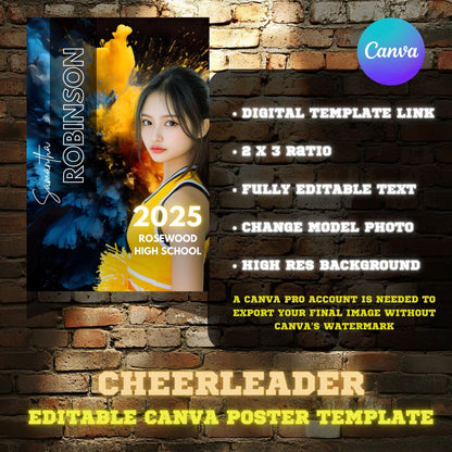 Cheerleader Canva Poster Template (Design 2)