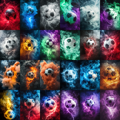 100 Soccer Smoke Sports Background Bundle