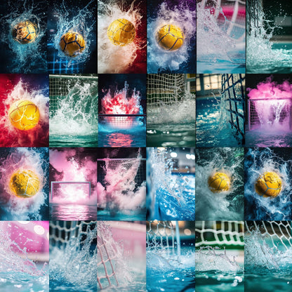 50 Waterpolo Smoke Sports Background Bundle