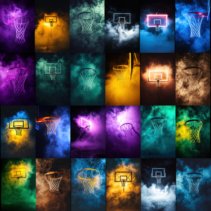 100 Basketball Smoke Sports Background Bundle