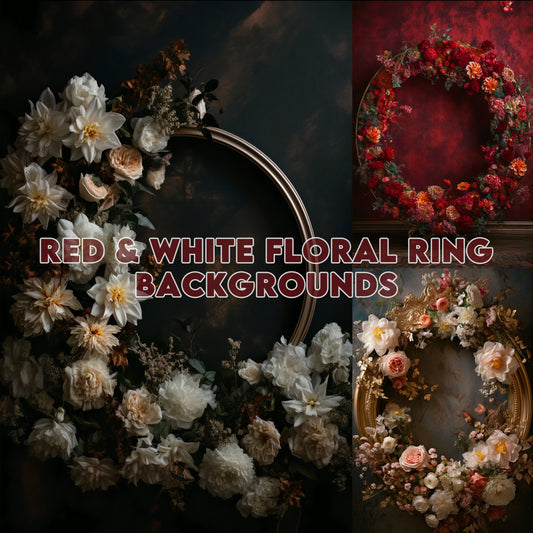 20 Floral Rings Background Bundle