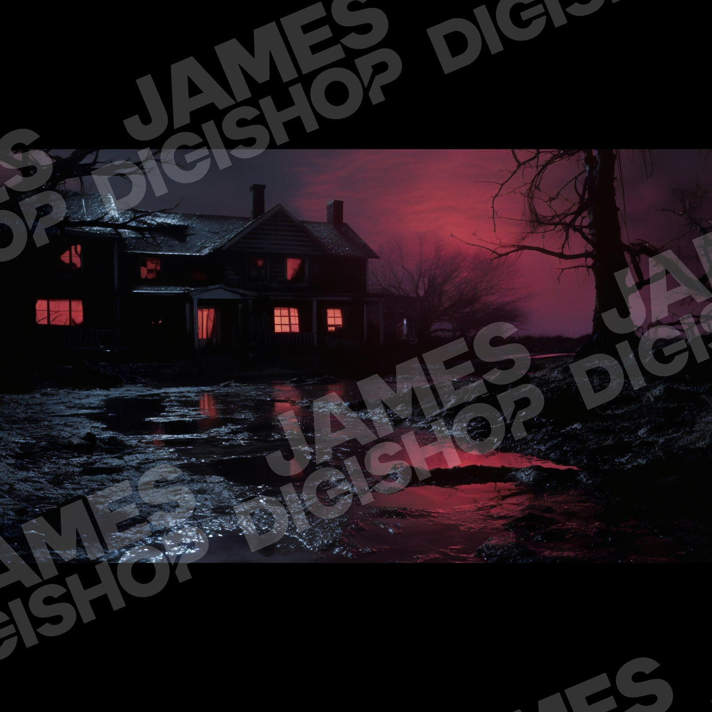 20 Retro Horror Town Background Bundle