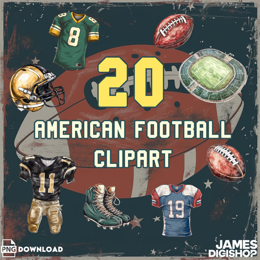 20 American Football Clipart Bundle