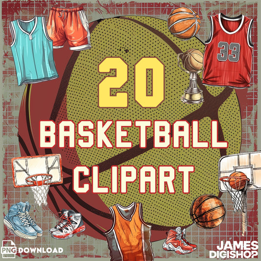 20 Basketball Clipart Bundle