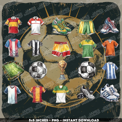 20 Football Soccer Clipart Bundle