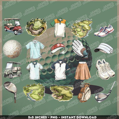 20 Golf Clipart Bundle